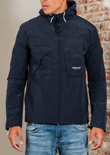 Marshall Artist Jassen Sicuro hooded overshirt - navy