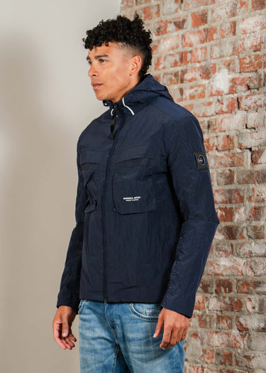 Marshall Artist Jassen Sicuro hooded overshirt - navy