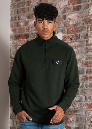 MA.Strum Truien Neo quarter zip sweat - oil slick