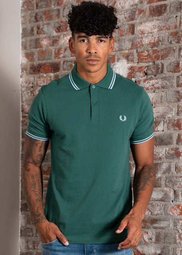 Fred Perry Polo's Twin tipped polo - sport green track blue