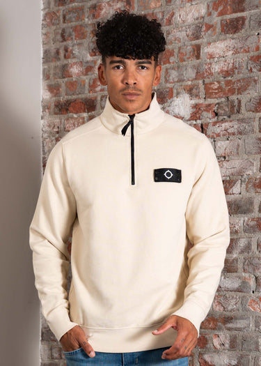 MA.Strum Truien Neo quarter zip sweat - burnt cream