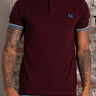 Fred Perry Polo's Twin tipped polo - oxblood ecru court blue