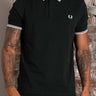 Fred Perry Polo's Twin tipped fred perry shirt - night green snow white snow white
