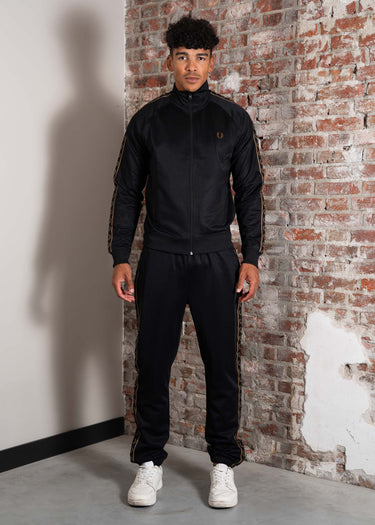 Fred Perry Vesten Contrast tape track jacket - black shaded stone