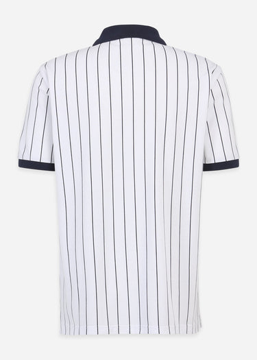Fila Polo's Linter striped polo shirt - bright white black iris striped