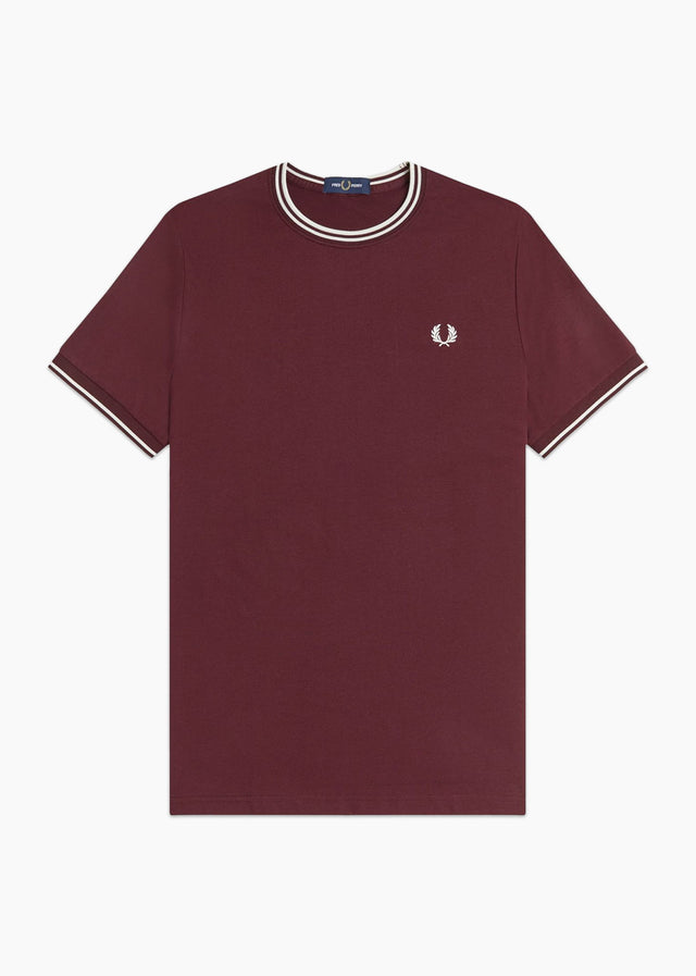 Fred Perry T-Shirts Twin tipped t-shirt - oxblood ecru