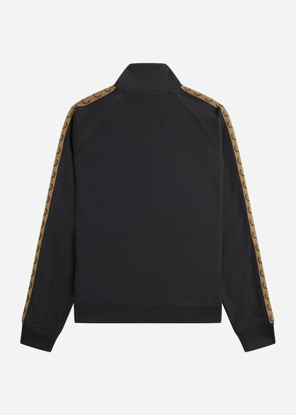 Fred Perry Vesten  Contrast tape track jacket - black shaded stone 