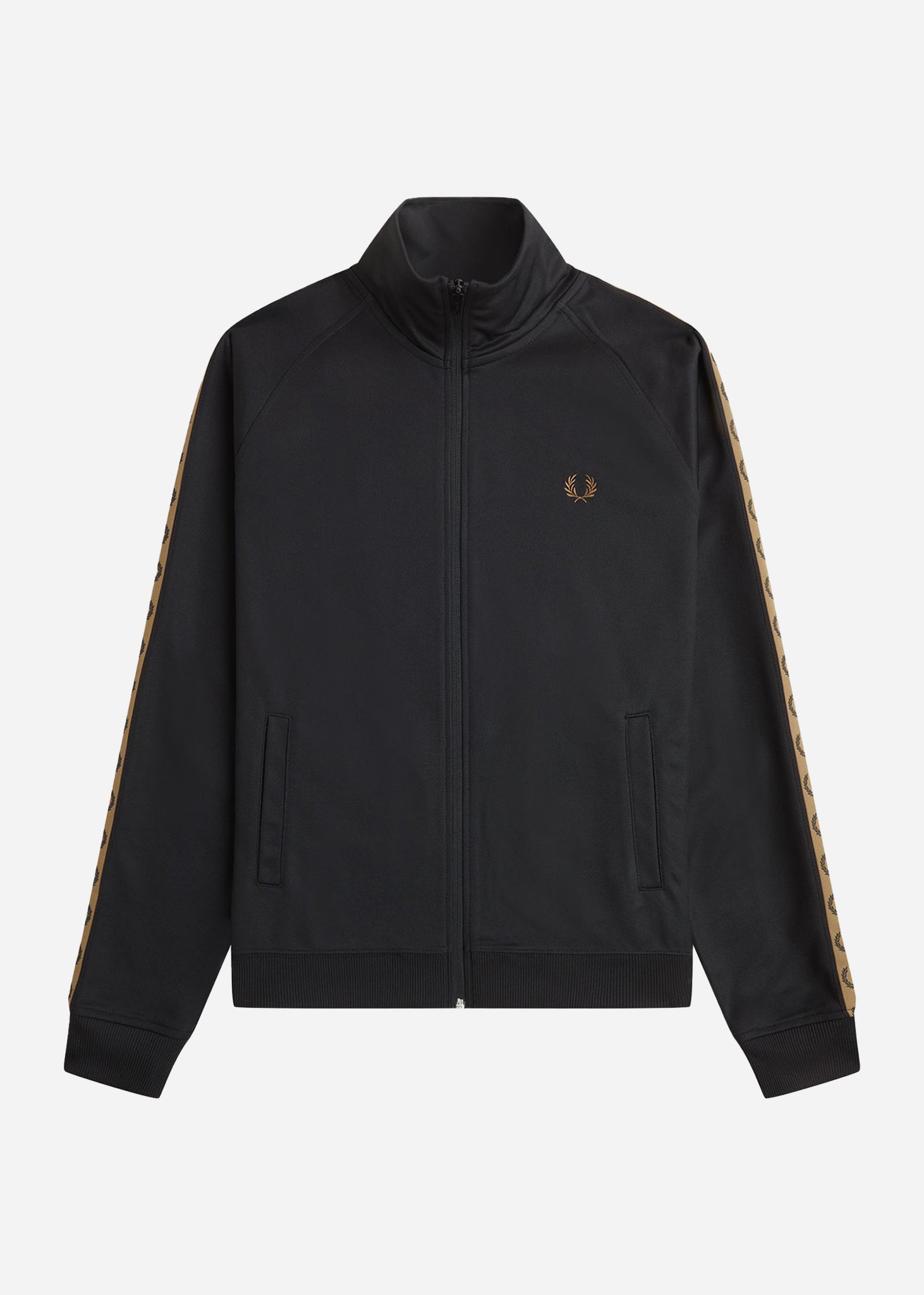 Fred Perry Vesten  Contrast tape track jacket - black shaded stone 