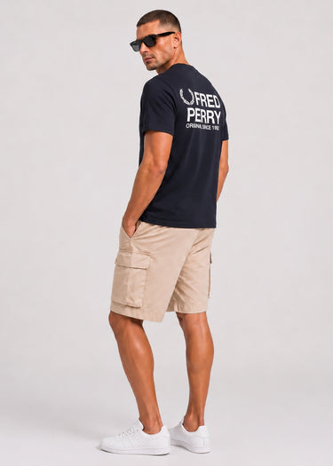 Fred Perry T-shirts Back print fred perry text t-shirt - navy