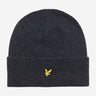 Lyle & Scott Mutsen Lambswool blend ribbed beanie - dark navy marl