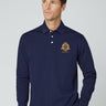 Hackett London Longsleeve Polo's  Heritage logo rugby - navy