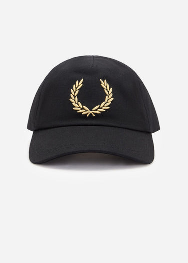 Fred Perry Petten Bold branding canvas cap - black champagne