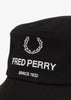 Fred Perry Bucket Hats  Cotton canvas branded bkt hat - black 