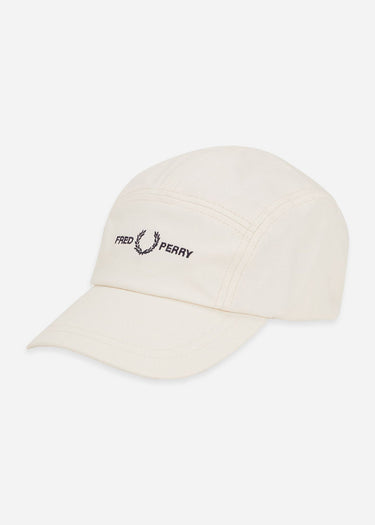 Fred Perry Petten 5 panel flap twill cap - ecru