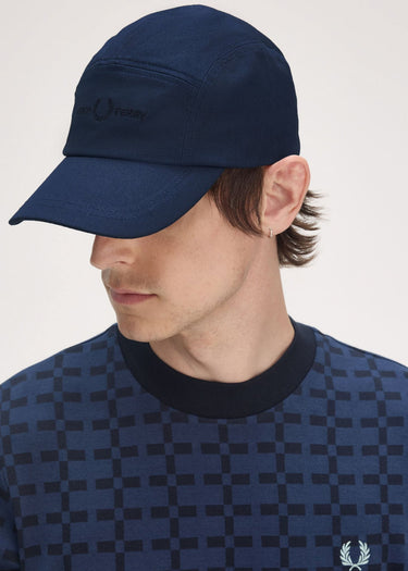 Fred Perry Petten 5 panel flap twill cap - tennis blue