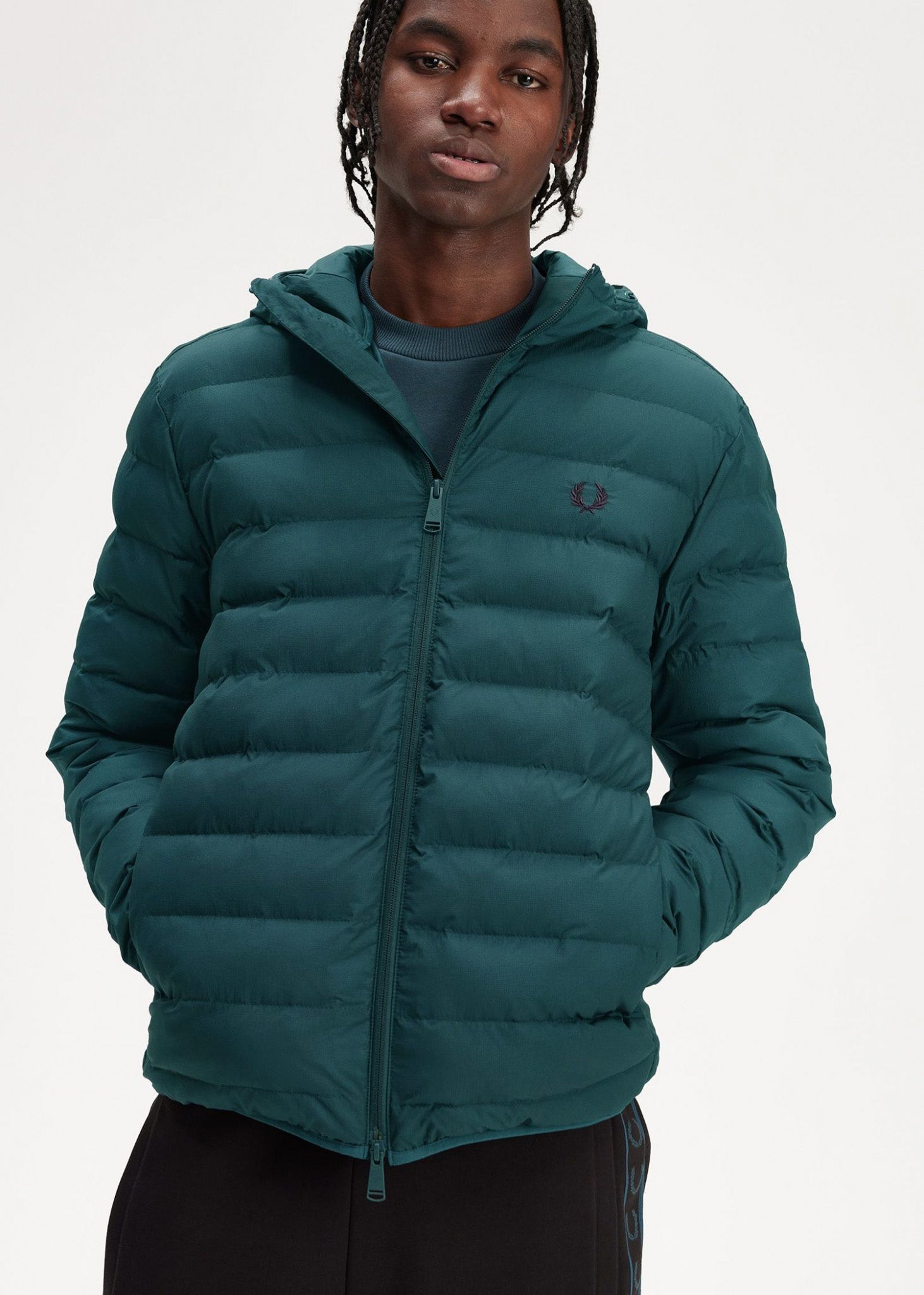 Fred Perry Jassen  Hooded insulated jacket - petrol blue 