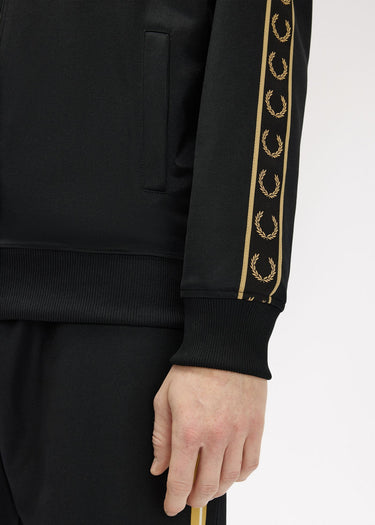 Fred Perry Vesten Contrast tape track jacket - black champagne