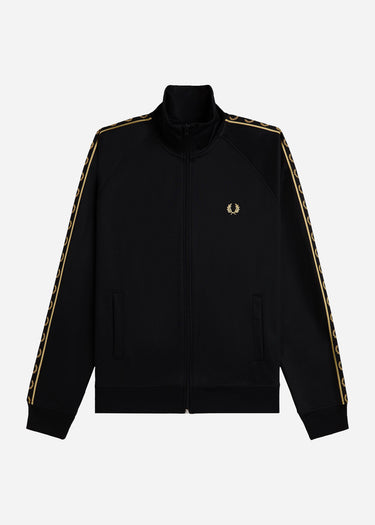 Fred Perry Vesten Contrast tape track jacket - black champagne