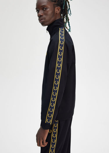 Fred Perry Vesten Contrast taped track jacket - navy honeycomb