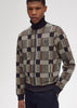 Fred Perry Vesten  Glitch tartan track jacket - field green 