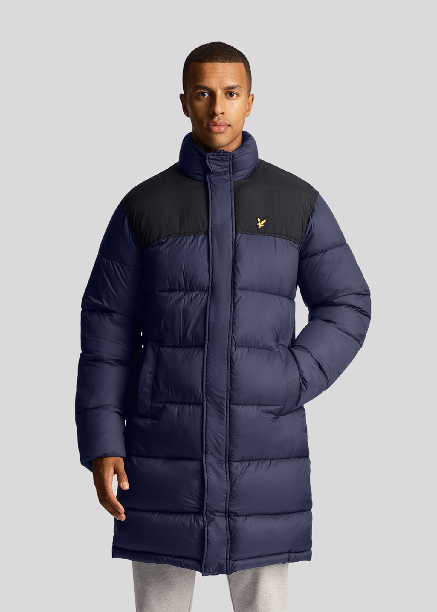 Lyle & Scott Jassen  Longline wadded puffer - dark navy 