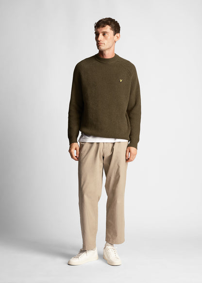 Lyle & Scott Truien  Shaker stitch mock neck - olive 