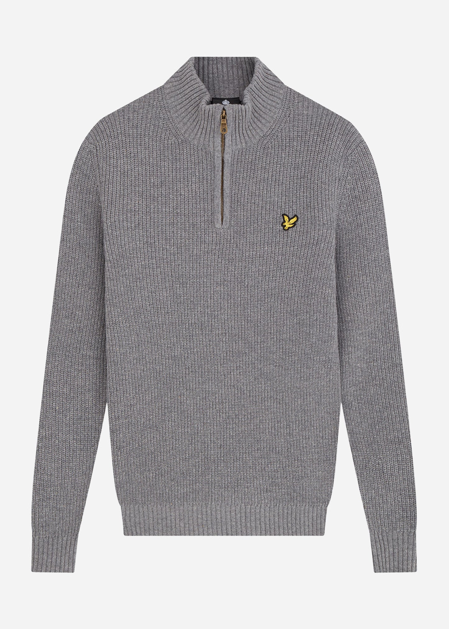 Lyle & Scott Truien  Ribbed quarter zip jumper - mid grey marl 