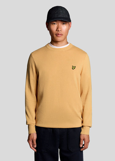 Cotton crew neck jumper - honeycomb