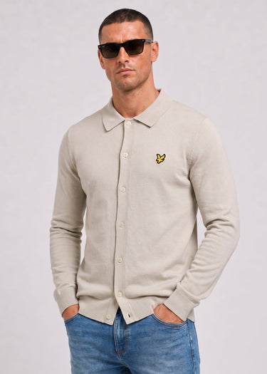 Lyle & Scott Overhemden Cotton merino knitted shirt - cove