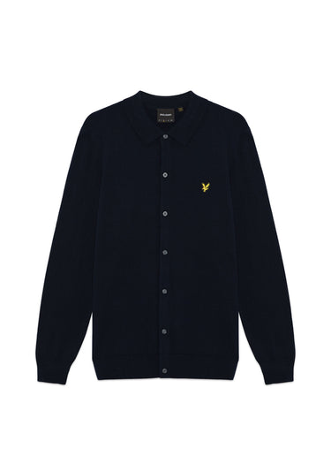 Lyle & Scott Hemden Cotton merino knitted shirt - dark navy