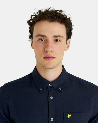 Lyle & Scott Overhemden  Plain flannel shirt - dark navy 
