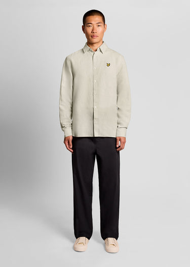 Lyle & Scott Overhemden Long sleeve linen blend shirt - cove