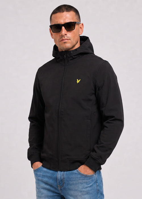 Fleece back softshell jacket - jet black