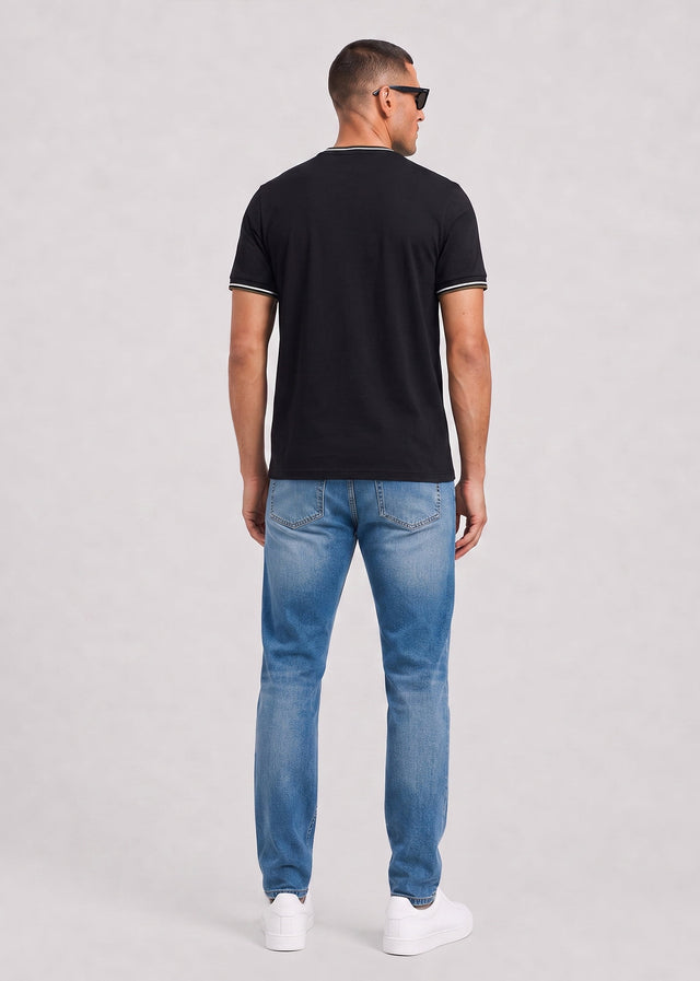 Fred Perry T-Shirts Twin tipped t-shirt - black ecru laurel wreath green