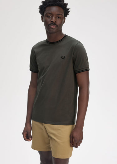Fred Perry T-shirts Twin tipped t-shirt - Field Green Black