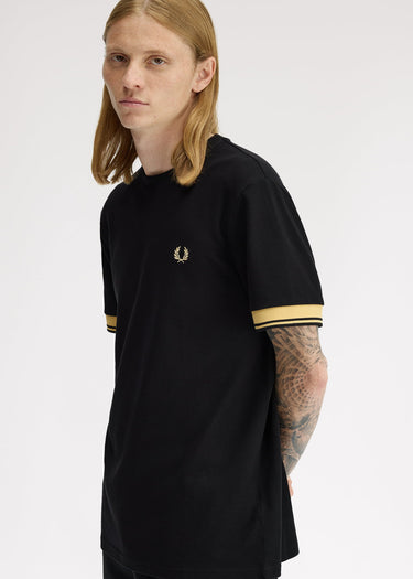 Fred Perry T-shirts Twin tipped cuff t-shirt - black champagne