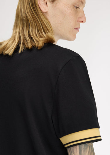 Fred Perry T-shirts Twin tipped cuff t-shirt - black champagne