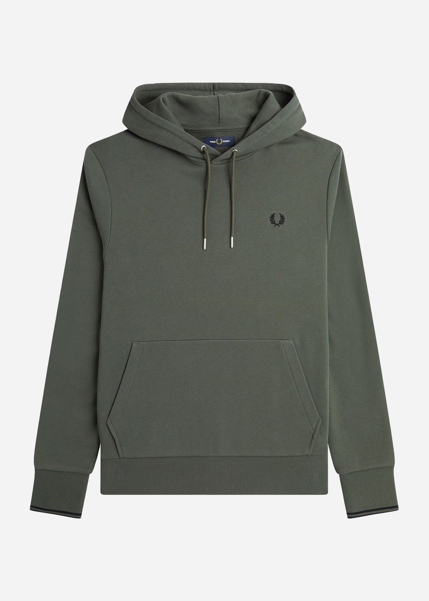 Fred Perry Hoodies  Tipped hooded sweatshirt - field green 