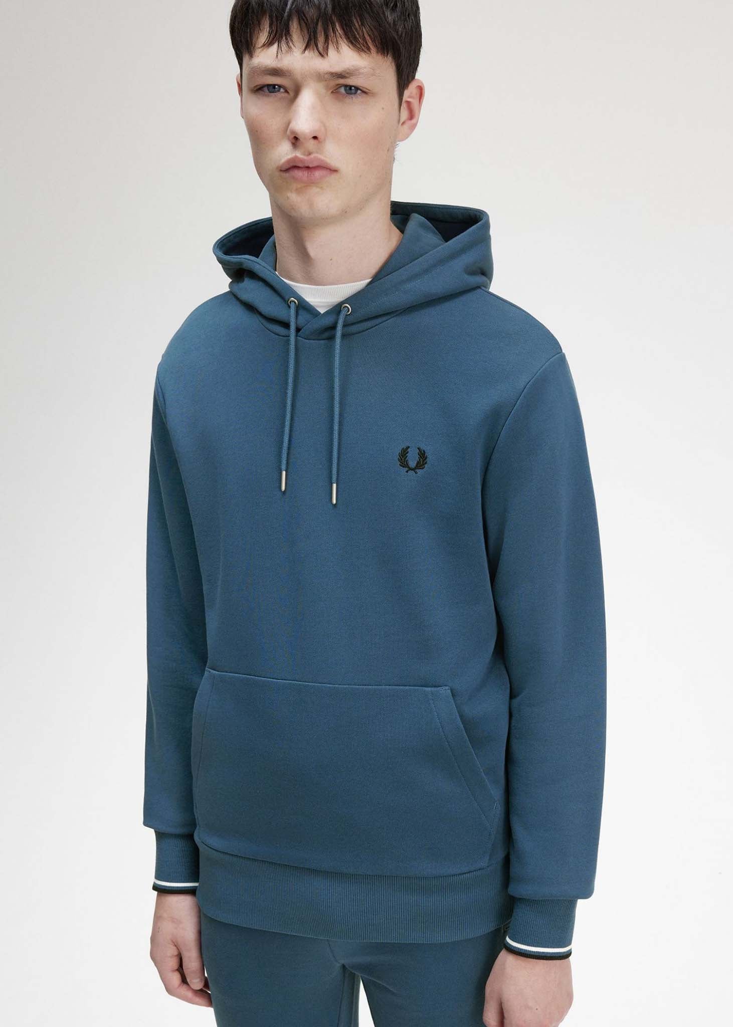 Fred Perry Hoodies  Tipped hooded sweatshirt - midnight blue 