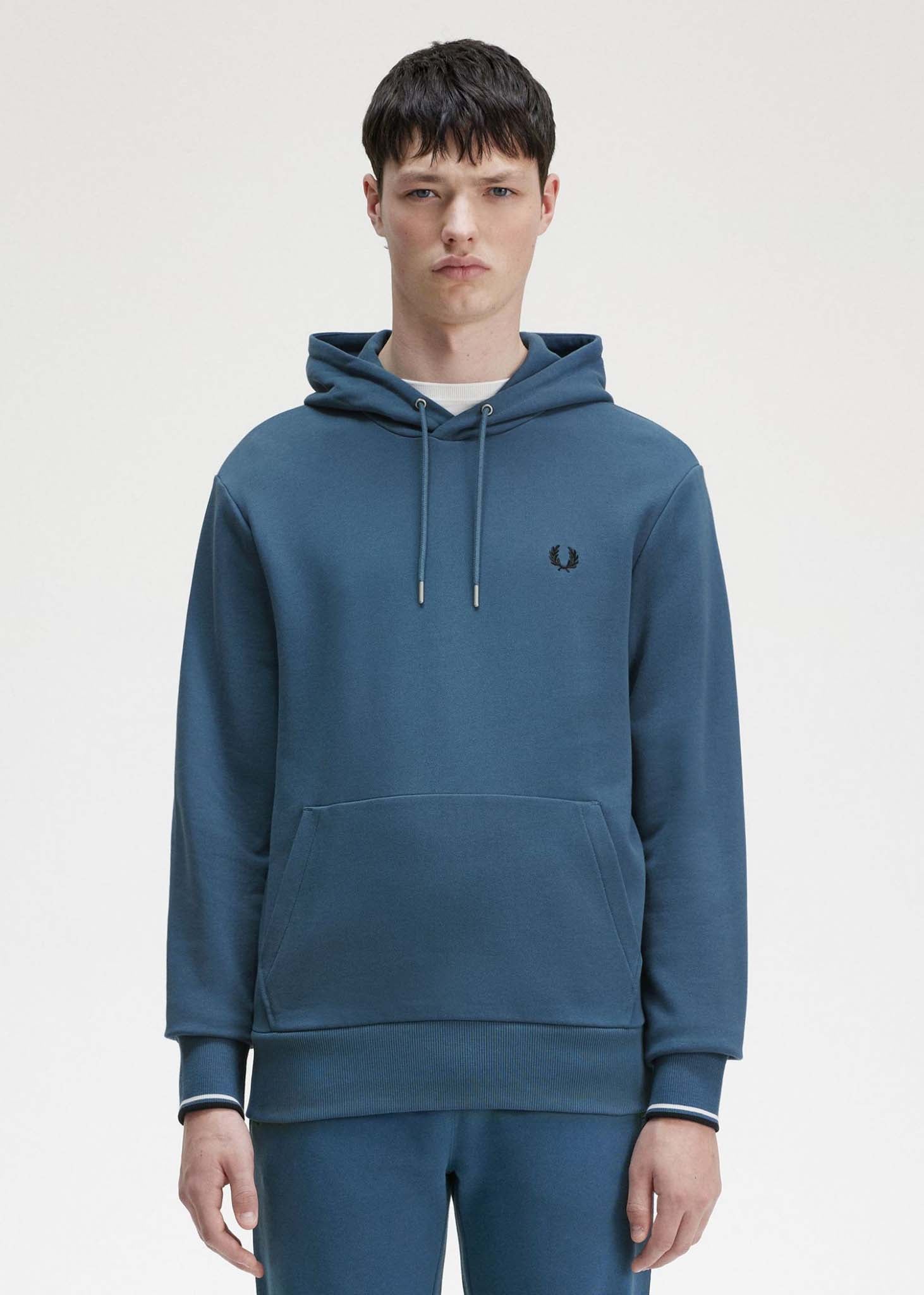 Fred Perry Hoodies  Tipped hooded sweatshirt - midnight blue 