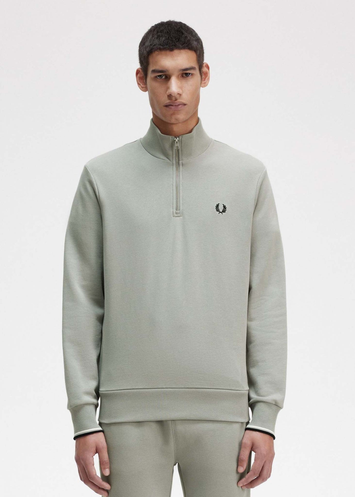 Fred Perry Truien  Half zip sweatshirt - limestone 