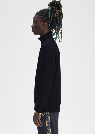 Fred Perry Truien Half zip sweat-shirt - navy ecru honeycomb