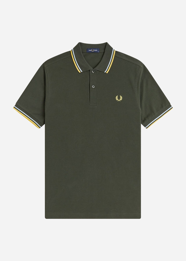 Fred Perry Poloshirts Twin tipped fred perry shirt - hunting green light ice lenom barley