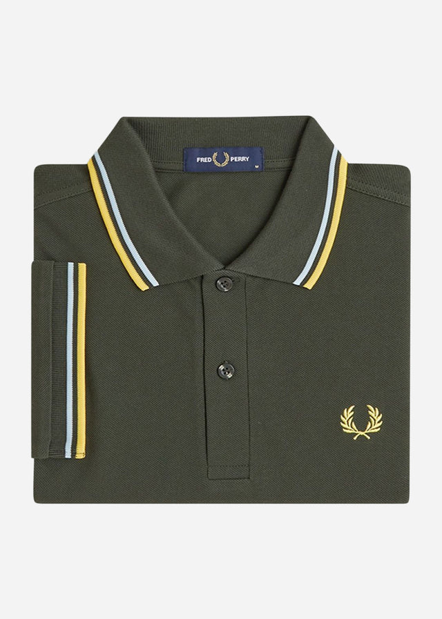 Fred Perry Poloshirts Twin tipped fred perry shirt - hunting green light ice lenom barley