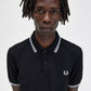 Fred Perry Polo's  Twin tipped fred perry shirt - black white white 