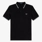 Fred Perry Polo's  Twin tipped fred perry shirt - black white white 