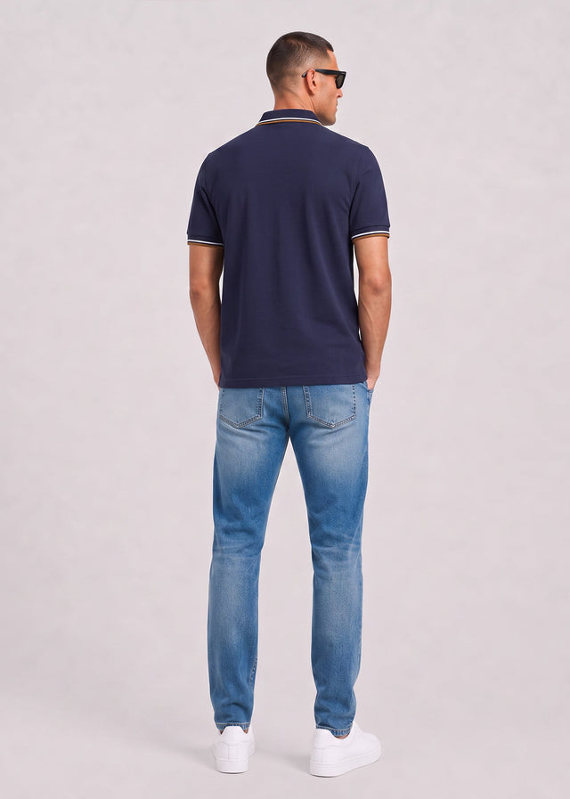 Fred Perry Poloshirts Twin tipped polo - twilight navy snow white dark caramel