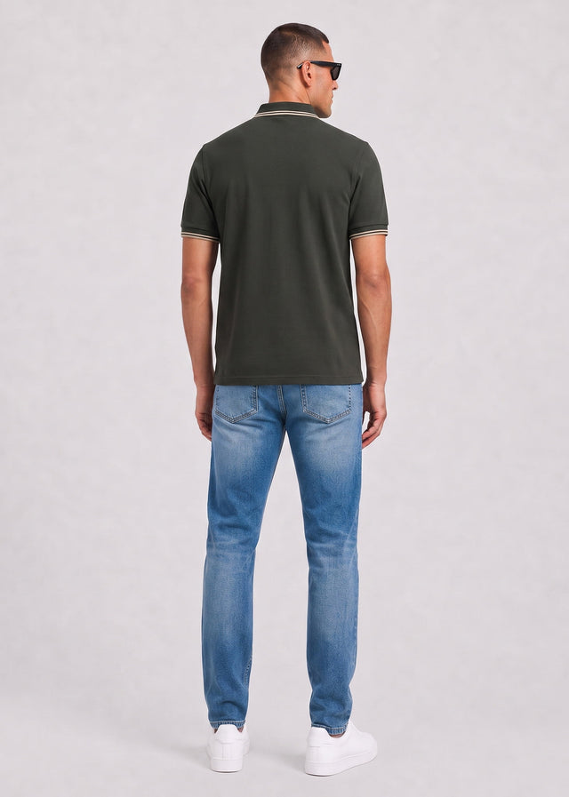 Fred Perry Poloshirts Twin tipped polo - field green oatmeal