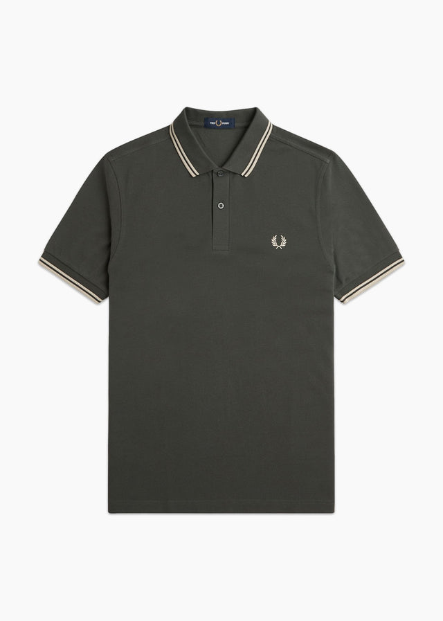 Fred Perry Poloshirts Twin tipped polo - field green oatmeal