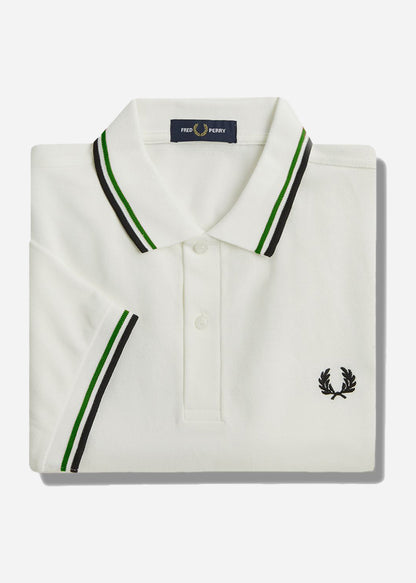 Fred Perry Polo's  Twin tipped fred perry shirt - ecru fp green navy 